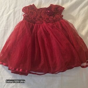 Red Lace Dress by Pastourelle 3/6 Months